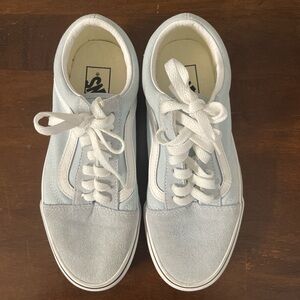 Vans Sky Blue and White Lace-Up Sneakers
